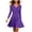 Purple, variant on SOOMLON Mini Dresses for Women Plus Size Long Sleeve Short Dress Soft Stretch Dress Flowy Summer Beach Vacation Wear