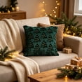thumbnail image 2 of HJuyYuah Christmas Pillow Covers, 18x18 in Christmas Tree Decorative Pillow Cases with Zipper, Cozy Decor Covers for Living Room ,Couch, Sofa, Bed (Green-B), 2 of 8