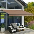 thumbnail image 2 of GVN Patio Awning, Outdoor Sun Shade Shelter Cover Awnings,12' x 10' Retractable Awning, 280gsm UV Resistant Sunshade Shelter, Coffee, 2 of 10