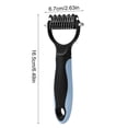 thumbnail image 4 of FEOLGEHLY Double Sided Pet Dematting Brush for Dogs and Cats, Gentle on Coat Deshedding Comb, Removes Loose Hair and Tangles, Lightweight Plastic Dual-Sided Brush for Grooming (Blue), 4 of 7