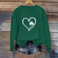 thumbnail image 5 of LEKWK St Patricks Day Shirt Women Comfy Pullover Long Sleeve Sweatshirts Trendy Holiday Tops Diamond Crystal Swirl Shamrock Outfits, 5 of 6
