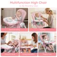 thumbnail image 6 of Sejoy 4 Wheels Baby High Chair for Toddlers, Foldable High Chair with Adjustable Seat Heigh, Pink, 6 of 9