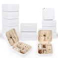 thumbnail image 1 of Joyero Pequeño De 12 Piezas, 10x10x5cm Estuche Organizador de Joyas para Viajes, Joyero Portátil con Compartimentos para Anillos, Pendientes, Collares (Blanco), 1 of 7