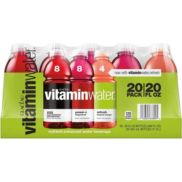 Glaceau VitaminWater, Variety Bottles Pack, 20, 400 fl. Oz