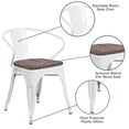 thumbnail image 3 of Bowery Hill Metal Dining Arm Chair in White, 3 of 7