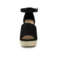 thumbnail image 6 of BLISSFUL STEP Espadrilles Platform Heels Wedge Sandals Black 10, 6 of 8