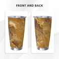 thumbnail image 4 of 20oz Car Cup Three-Piece Set Of Single Silver Edge No Smell Easy To Carry Heat Preservation For Daily Car Sports Travel Sandybrown Marble_3, 4 of 8