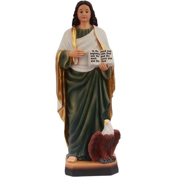 Saint John The Evangelist Catholic Religious Gifts Resin Colored 12 Inch Large Statue Figurine Decoration