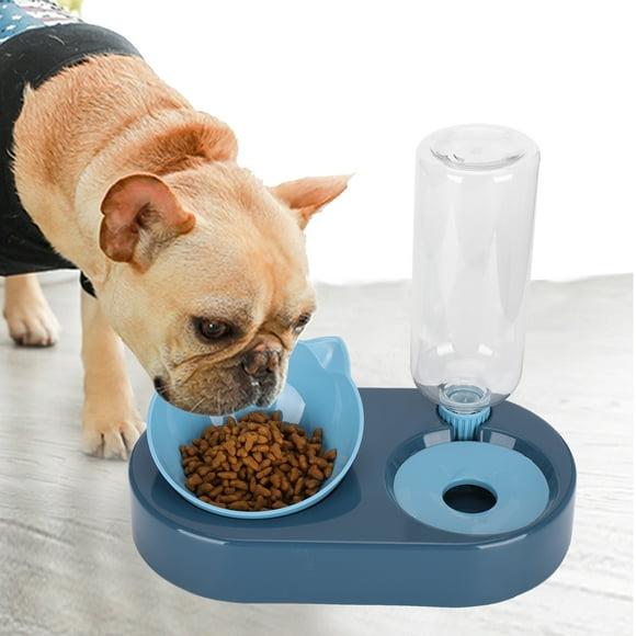 Water Dispenser Moisture-Proof Double Cat Bowls, Pet Automatic Water Dispenser, 500ML Cat Bowls For Food Bowl Pet Bowl Pet Feeder Box Packaging Blue