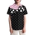 thumbnail image 2 of YMNXA Kids Boys Polo Shirt Short Sleeve Lapel Polka Dot Print Soft Comfortable Breathable Tee Top For Casual Daily Wear,Black,11-12 Years, 2 of 4