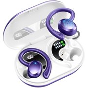 Wireless Earbuds Sport, 2025 Bluetooth 5.3 Headphones Bass Hi-Fi Stereo Over Ear Buds, 48Hrs Noise Cancelling Headset with Earhook, IP7 Waterproof Earphones Workout Running for Laptop Pad Android iOS