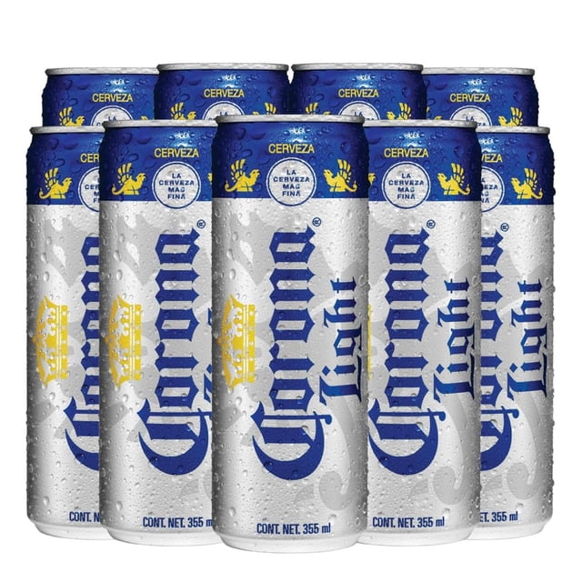 Cerveza Clara Corona Light tipo Pilsener, 24 latas de 355 ml, disfruta su auténtico sabor ligeramente amargo y Fresco, disfrútala fría
