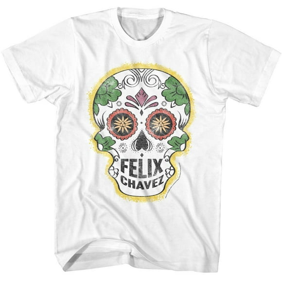 Rocky T-Shirt Adulte Blanc avec Crâne de Felix Chavez 4TG