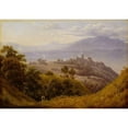 thumbnail image 2 of Thomas Fearnley 18x14 Gold Ornate Wood Frame and Double Matted Museum Art Print Titled - View of Olevano (1834), 2 of 4