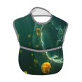 thumbnail image 2 of Susaid Jelly Fish Print Bibs for Babies Toddlers Adjustable Waterproof Free Soft Durable Bibs for eating with Large Pocket Food Catcher, 2 of 8