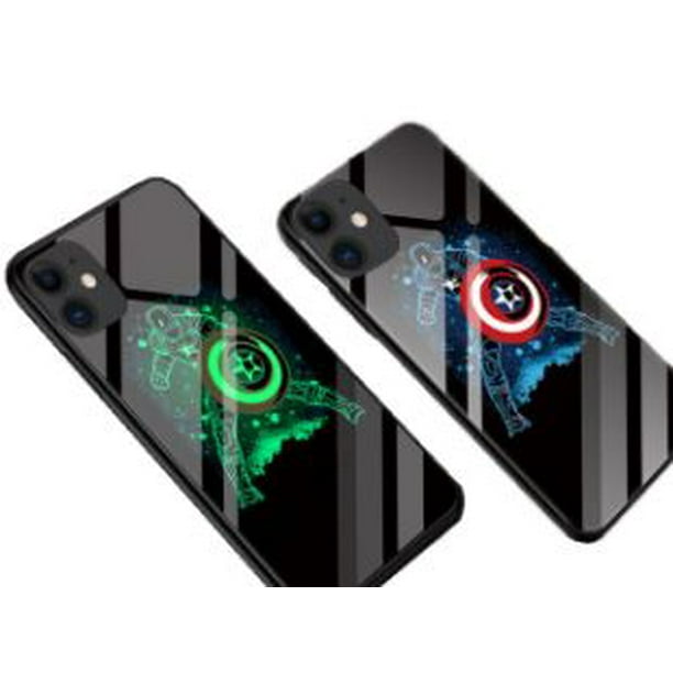 Marvel Hero Luminous Case For Iphone Xr Tempered Glass Back Cover Bumper Style Case Captain Shield Charge Iphone Xr Glow In The Dark Walmart Com Walmart Com
