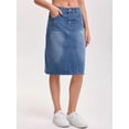 thumbnail image 2 of DARING DIVA Women's Durable Denim Skirt A-Line Midi Jean Skirts Large Blue, 2 of 7