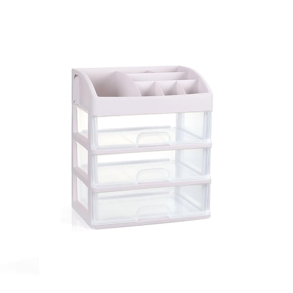 Bewildely Caja de almacenamiento de cosméticos de plástico Productos para el cuidado de la piel Caja de almacenamiento de plástico con 2/3 capas Almacenamiento y organización del hogar 3 capas Bewildely HA025071-02