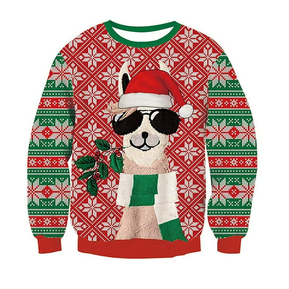 WhouRiu Toddler Boy Sweatshirt Christmas Cartoon Graphic Top Holiday Party Comfy Winter Sweatshirts Red,Sized 3-4