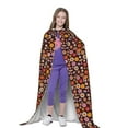 thumbnail image 4 of Honeii 70s Groovy Hippie Retro Print Poncho Cape, Cloak Coat, Snuggly Hooded Wearable Blanket, Hooded Cape For Teenagers,Halloween Costumes-Small, 4 of 7