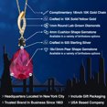 thumbnail image 2 of 925 Silver and 10K Yellow Gold Red Created Ruby and Black Onyx and Lab Grown Diamond Pendant Necklace for Women | 13.34 Cttw | Gemstone July Birthstone | Pear Shape 18X13MM | With 18 inch Chain, 2 of 6