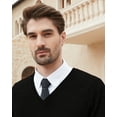 thumbnail image 5 of Kallspin Men’s Wool Blend Relaxed Fit V-Neck Long Sleeve Pullover Sweaters(Black, X-Large), 5 of 10