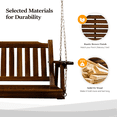 thumbnail image 2 of VINGLI Heavy Duty 880 LBS 4 FT Patio Wooden Porch Swing with Upgraded Adjustable Chains, Rustic, 2 of 8