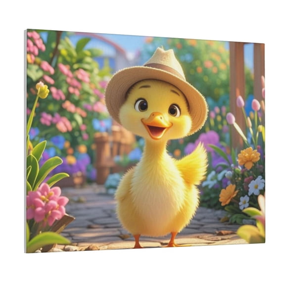 Little Yellow Duck Canvas Wall Art Canvas Paintings Poppies Home Decor 16 X 20 Shy Duck For Living Room Bedroom Kitchen Office
