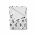 thumbnail image 2 of Foliage Soft Flannel Fleece Blanket, Minimalist Leaf Pattern Spring Nature Eco Rural Inspired Simplistic Art Design, Cozy Plush for Indoor and Outdoor Use, 70" x 90", Black and White, by Ambesonne, 2 of 6