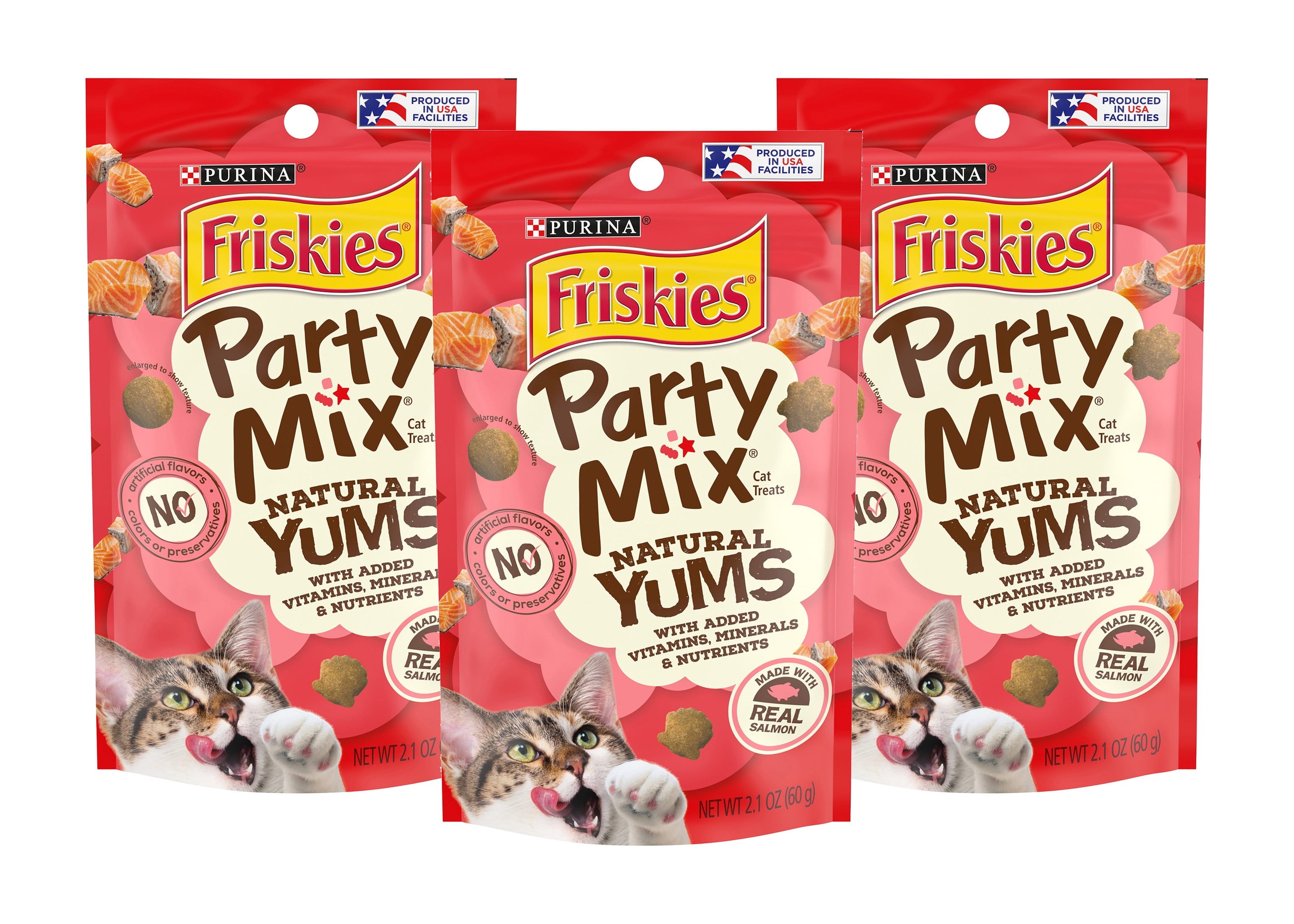 Purina Friskies Party Mix Natural Yums Cat Treats, Made with Real