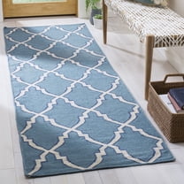 Safavieh Dhurries Astrid Geometric Runner Rug, Light Blue/Ivory, 2'6" x 8'