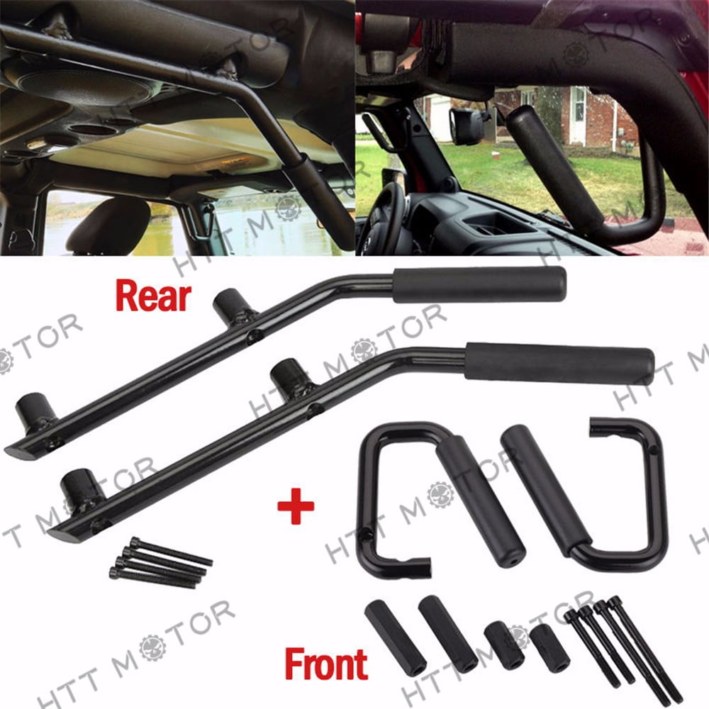 HTTMT 4x Rear & Front Grab Bar Steel Grab Handles For 0717 Jeep