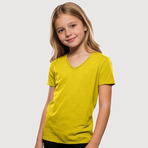 Gyujnb Solid Short Sleeve V-Neck T Shirt Casual Play and Daily Wear (Little Boys, Big Boys),2-3 Years