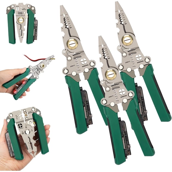 8 in 1 Wire Stripper with Voltage Tester, Multi-Function Electric Wire Stripping Tool for Cutting and Pulling Pliers, Electrician Repair Tool (1 pc)