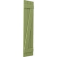 thumbnail image 3 of Ekena Millwork 10 1/2"W x 82"H Americraft Three Board (2 Batten) Exterior Real Wood Joined Board-n-Batten Shutters w/ Z-Bar (Per Pair), Moss Green, 3 of 10