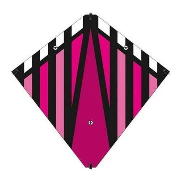 X Kites 30" Magenta Stunt Diamond Kite with Double Handles & Line
