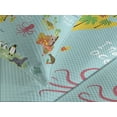 thumbnail image 4 of Ambesonne Cartoon Quilted Bedspread Set 3 Pcs, Animal Map of the World, King Size, Pale Blue Yellow Green, 4 of 5