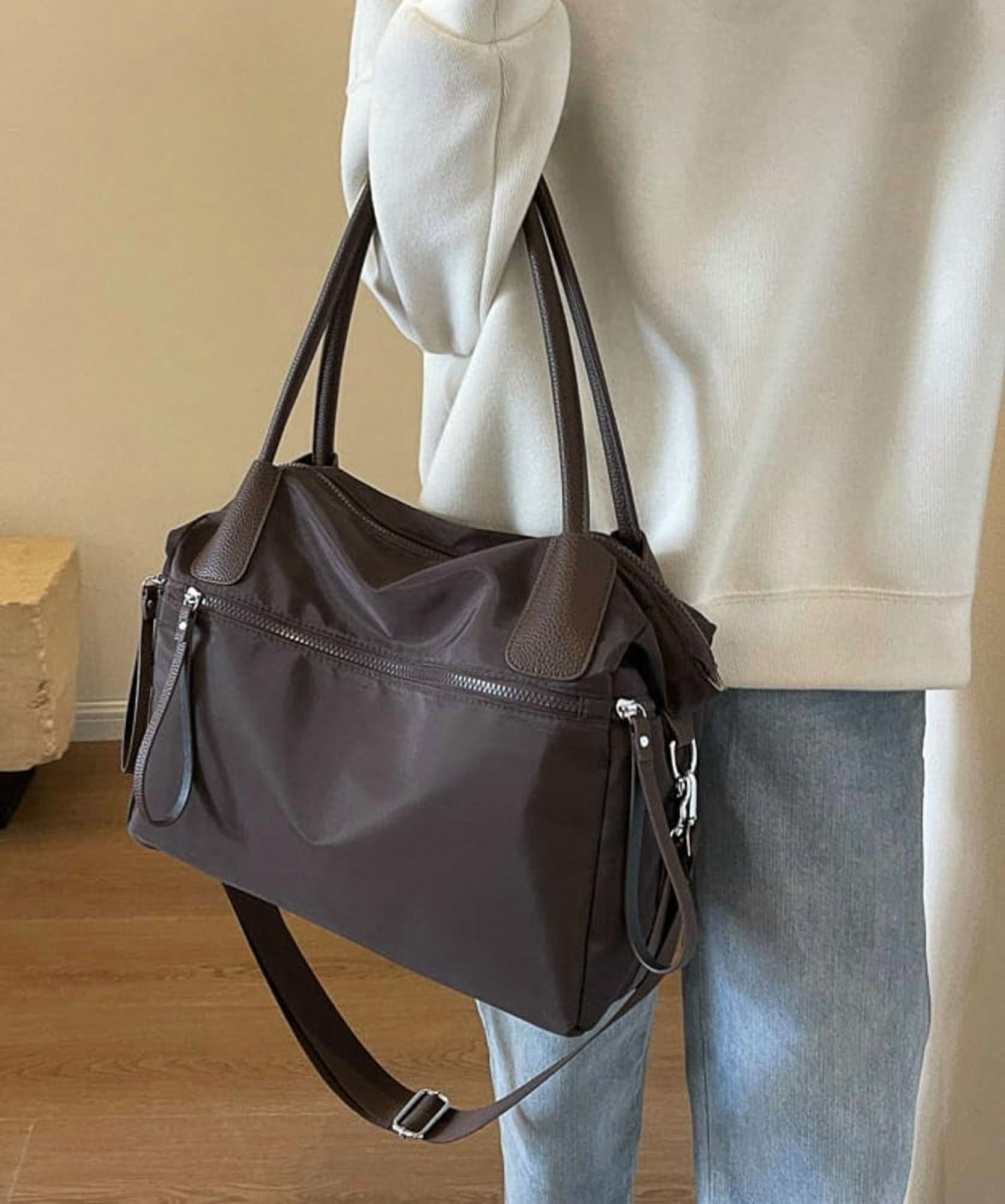 Zhengup Large Handbags for Women Top-Handle Purse Roomy Casual Shoulder Crossbody Bags Nylon Travel Working Tote Purse