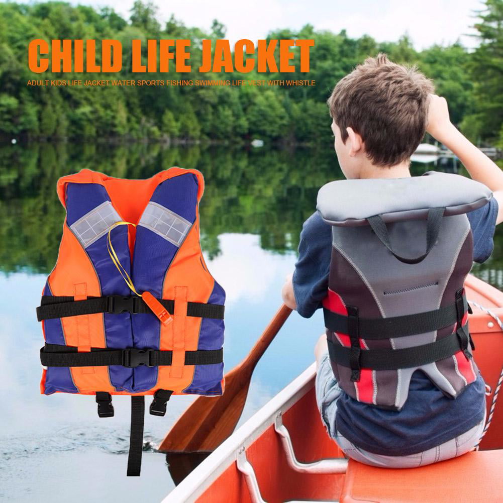 Xewsqmlo Kids Life Jacket Water Sports Fishing Swimming Boating Life Vest  with Whistle