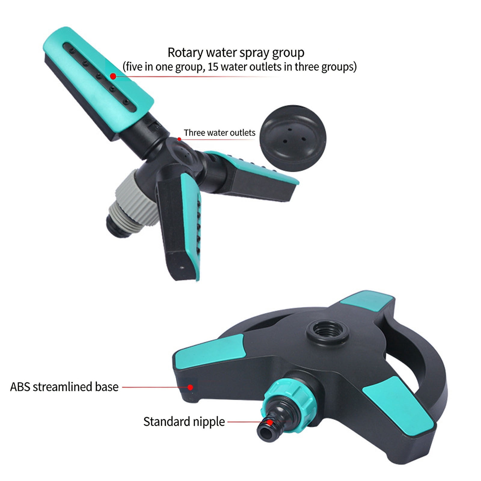 360° Rotating Garden Sprinkler With Adjustable Spray Patterns Efficient Yard Irrigation Tool For Lawn Patio Garden Watering(Blue-21X20X7Cm)