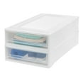 IRIS USA Under Bed Plastic Storage Box with Drawer, White