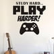 thumbnail image 2 of Adhesivo de vinilo para pared con texto en inglés "Study Hard", 20 x 8,66", para decoración de habitaciones y hogar, 2 of 4