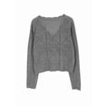 thumbnail image 3 of Women'S 2025 Spring Autumn Winter Short Cardigan Sweater Top Long Sleeve V-Neck Cardigan Jacket Casual Knitwear Grey M, 3 of 7