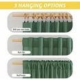 thumbnail image 4 of Olive Green Linen Curtains for Living Room, Rod Pocket & Back Tab Linen Blend Privacy Added Light Filtering Not See Through Window Treatments for Bedroom, W55 x L95, 2 Panels, 4 of 8