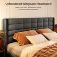 thumbnail image 4 of Queen Lift Up Storage Bed w/ Hydraulic, Upholstered Wingback Headboard Bed Frame, Wood Slats, Steel Frame, No Box Spring, Underbed Storage, Anti-Slip, Noise-Free, Sturdy & Space-Saving, Gray, 4 of 10