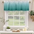 thumbnail image 3 of Teal Green Ombre Valances for Windows, Decorative Rod Pocket Window Valance Curtains, Contemporary Gradient Abstract Art Short Curtain Drapes for Kitchen/Bathroom/Living Room, 2 Panels, 42" W x 12" L, 3 of 8