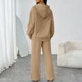 thumbnail image 4 of Stichou Womens 2 Piece Lounge Sweat Sets 2026 Spring Fall Fashion Matching Sweatsuits Wide Leg Pants Travel Outfit Winter Clothes Khaki 2XL, 4 of 5