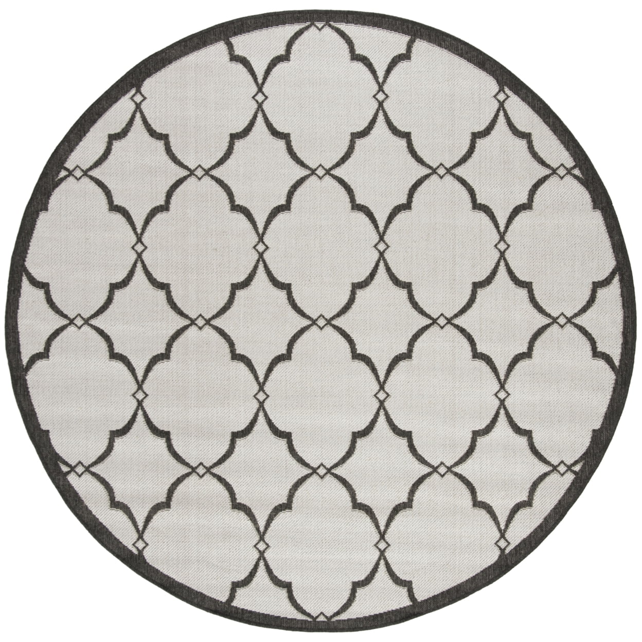 SAFAVIEH Beach House Nick Indoor/Outdoor Area Rug Light Grey/Charcoal, 6'7" x 6'7" Round