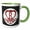 Green/White, variant on 3drose, Monogram Initial R Red Heart Flourish, 15oz Two-tone Red Mug