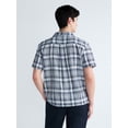 thumbnail image 4 of Free Assembly Men's Plaid Cotton Dobby Camp Shirt with Short Sleeves, Sizes XS-3XL, 4 of 8